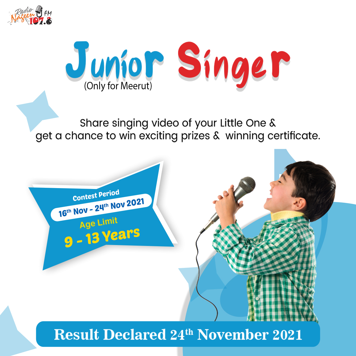 Junior Singer Only for Meerut